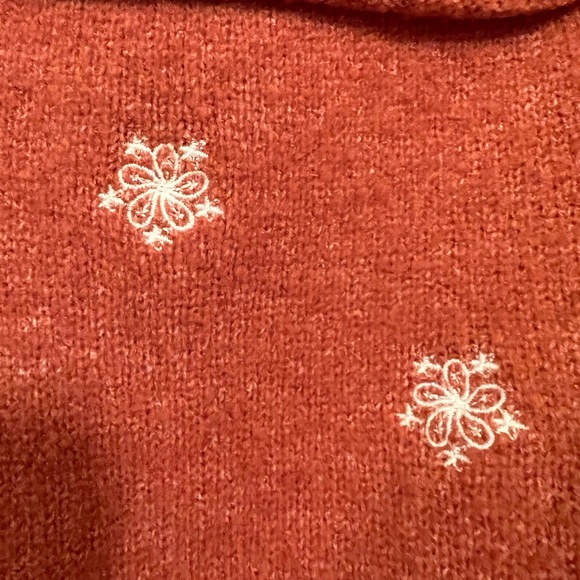 Floral Embroidered V-Neck Cropped Cardigan Rust Size XXL - Picture 6 of 11